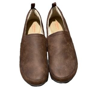 JSport Womens Size 9M Brown Faux Fur Lined Slip On Loafers Memory Foam